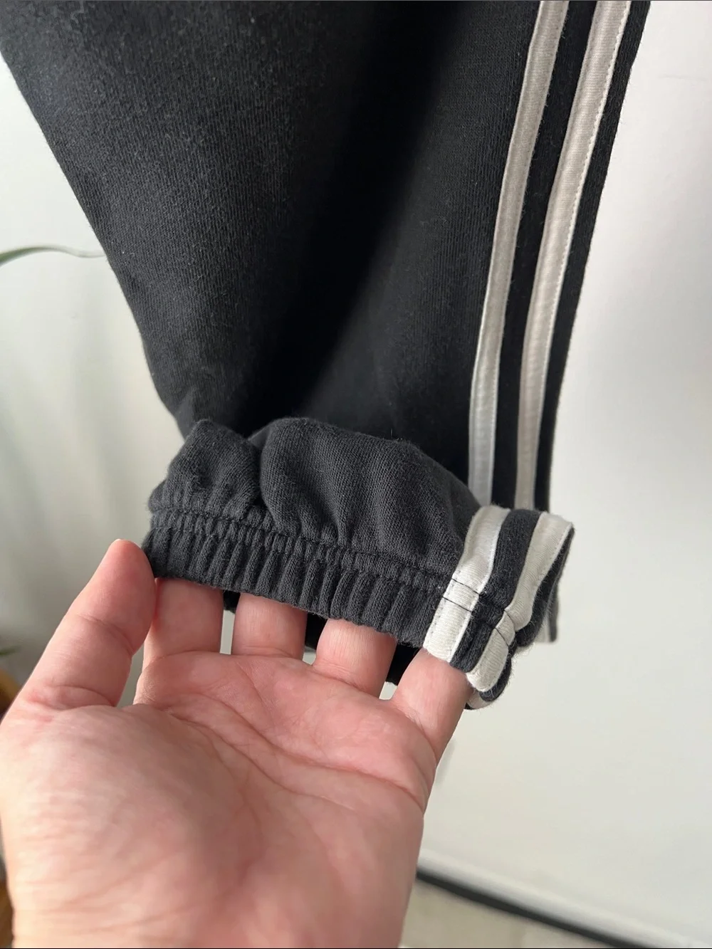 adidas Black Joggers with White Side Stripes XL 18 20